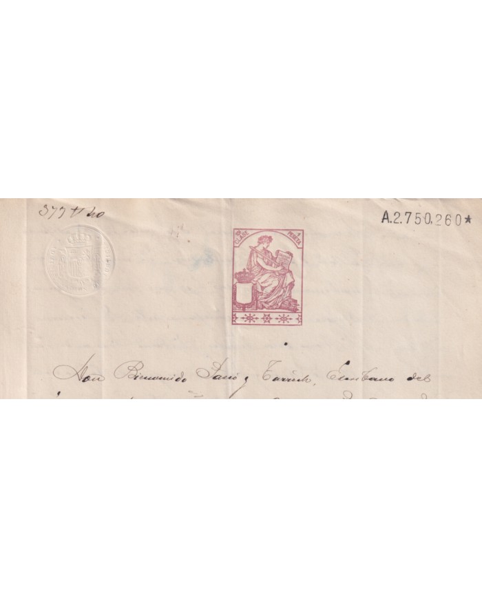 1910-PS-9 ESPAÑA SPAIN REVENUE SEALLED PAPER PAPEL SELLADO 1910 SELLO 10º.