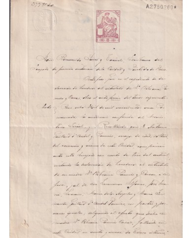 1910-PS-9 ESPAÑA SPAIN REVENUE SEALLED PAPER PAPEL SELLADO 1910 SELLO 10º.