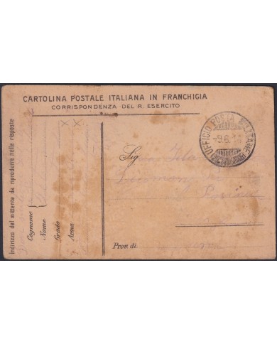 F-EX47703 ITALY 1918 WWI ARMY MILITARY POST USED.