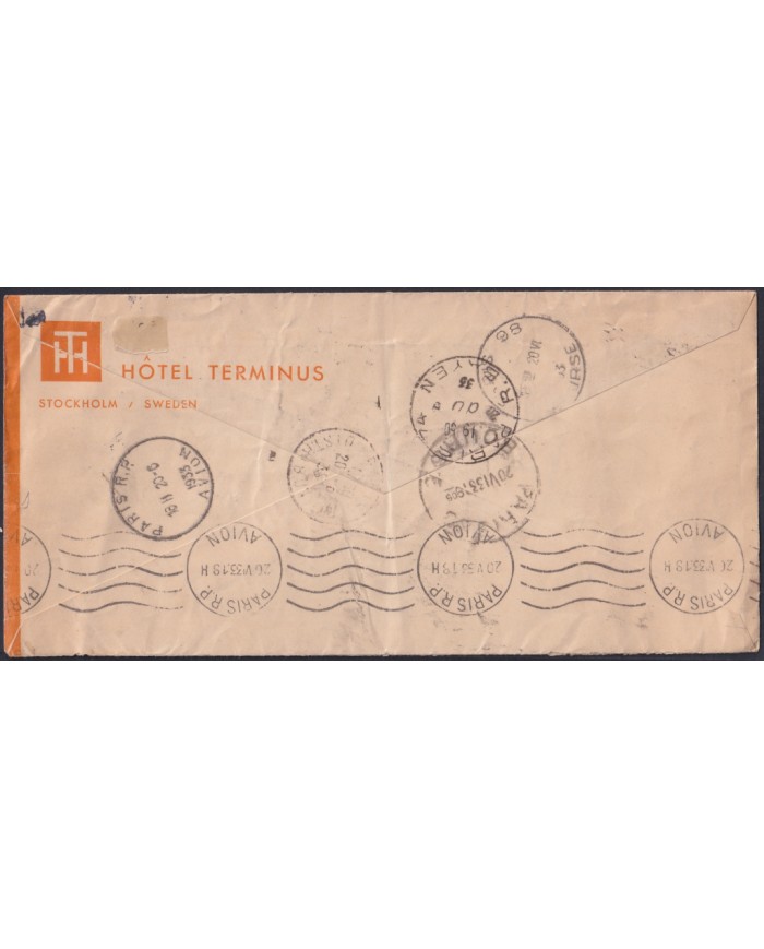 F-EX47708 SWEDEN SVERIGE SUEDE 1933 REGISTERED EXPRESS COVER TO FRANCE.