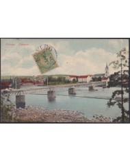 F-EX47711 SWEDEN SUEDE SVERIGE 1914 POSTCARD AVESTA DELARNE BRIDGE ON RIVER.