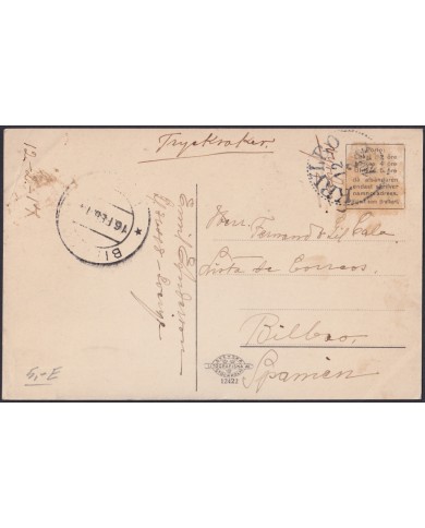 F-EX47711 SWEDEN SUEDE SVERIGE 1914 POSTCARD AVESTA DELARNE BRIDGE ON RIVER.