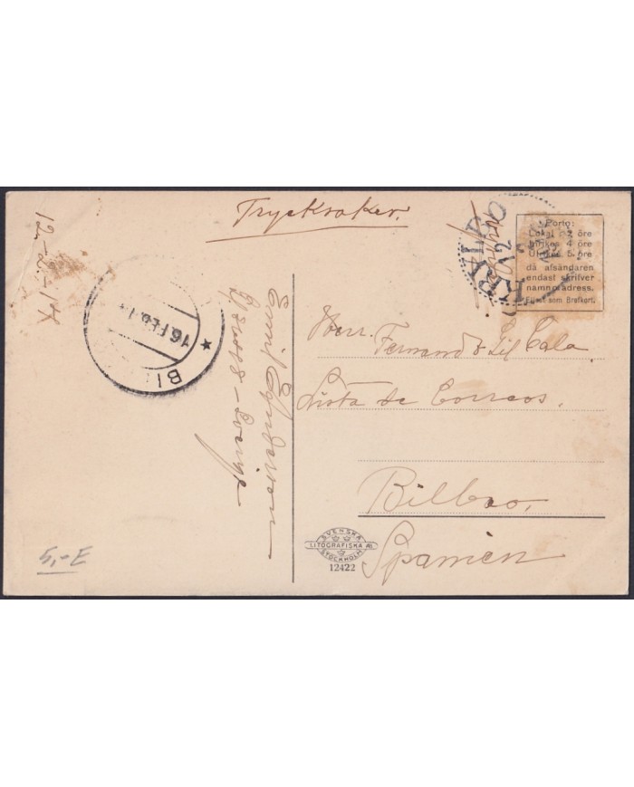 F-EX47711 SWEDEN SUEDE SVERIGE 1914 POSTCARD AVESTA DELARNE BRIDGE ON RIVER.