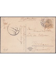 F-EX47711 SWEDEN SUEDE SVERIGE 1914 POSTCARD AVESTA DELARNE BRIDGE ON RIVER.