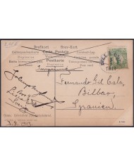 F-EX47714 SWEDEN SVERIGE SUEDE 1913 POSTCARD TO SPAIN. UPSALA UNIVERSITY.