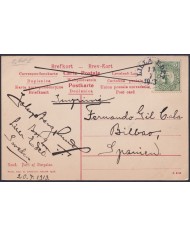 F-EX47715 SWEDEN SVERIGE SUEDE 1913 POSTCARD TO SPAIN. UMEA STREET.