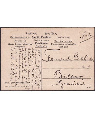 F-EX47730 SWEDEN SVERIGE SUEDE 1913 POSTCARD TO SPAIN. BORAS.