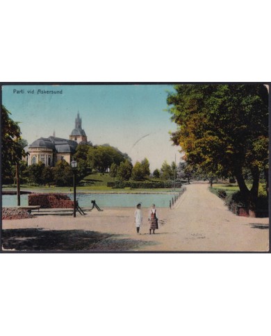 F-EX47722 SWEDEN SVERIGE SUEDE 1914 POSTCARD TO SPAIN ASKERSUND. LISTA DE BILBAO.