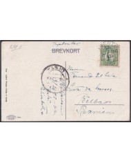 F-EX47722 SWEDEN SVERIGE SUEDE 1914 POSTCARD TO SPAIN ASKERSUND. LISTA DE BILBAO.