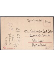 F-EX47725 NORWAY NORGE 1914 POSTCARD TO SPAIN. STORTHINGET.