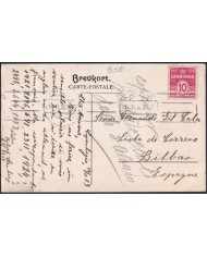 F-EX47729 NORWAY NORGE 1913 POSTCARD TO SPAIN. CHRISTIANIA.