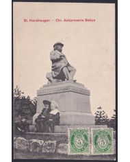 F-EX47732 NORWAY NORGE 1914 POSTCARD TO SPAIN. ST HANSHAUGEN MONUMENT.