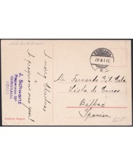 F-EX47732 NORWAY NORGE 1914 POSTCARD TO SPAIN. ST HANSHAUGEN MONUMENT.