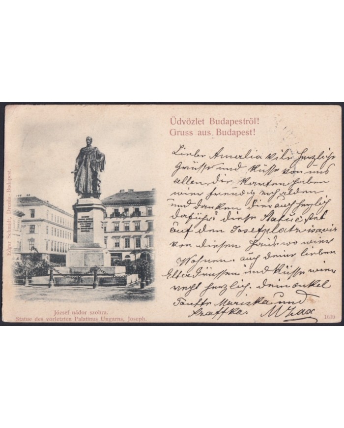 F-EX47737 HUNGARY POSTCARD CIRCA 1909 BUDAPEST.