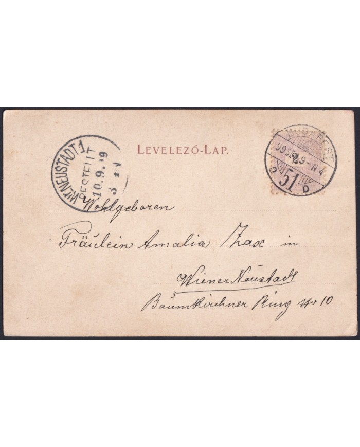 F-EX47737 HUNGARY POSTCARD CIRCA 1909 BUDAPEST.