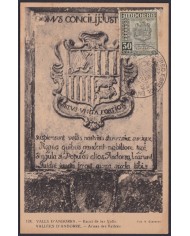 F-EX47740 ANDORRA 1953 MAXIMCARD COAST OF ARMS.