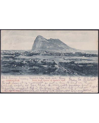 F-EX47769 GIBRALTAR 1906 POSTCARD QUEEN ROCK.