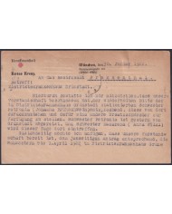 F-EX47894 GERMANY 1922 1 MARK MUNICH TO FRANKFURT GERMANIA CARD.