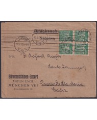 F-EX47893 GERMANY 1923 LEIPZIG TO CADIZ SPAIN INFLATION COVER.