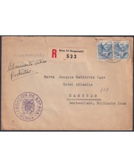 F-EX47775 SWITZERLAND 1948 SPANISH CONSULATE COVER TO GERMANY BRITISH ZONE.