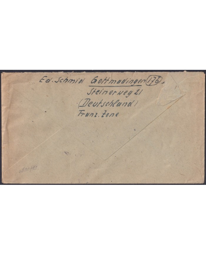 F-EX47783 GERMANY FRECH ZONE 1946 COVER COAST OF ARMS.
