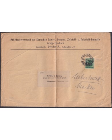 F-EX46629 GERMANY 1923 INFLATION BIG COVER 100.000mk DRESDEN TO MARKEU.