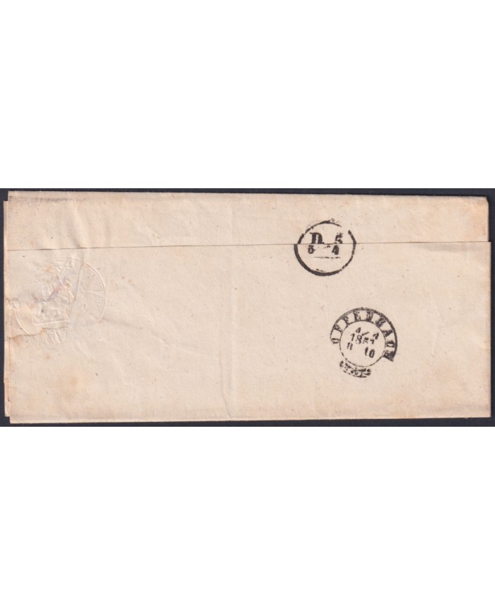 F-EX47789 GERMANY 1851 PRUSSIA DARMSTADT OFFICIAL STAMPLESS COVER.