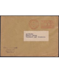 F-EX47793 GERMANY 1942 PIGNEY BOWES MACHINE RED SPECIAL CANCEL EAGLE BIRD.