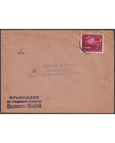 F-EX47799 GERMANY 1944 AIR MAIL COVER 25th LUFTPOST AVION AIRPLANE.