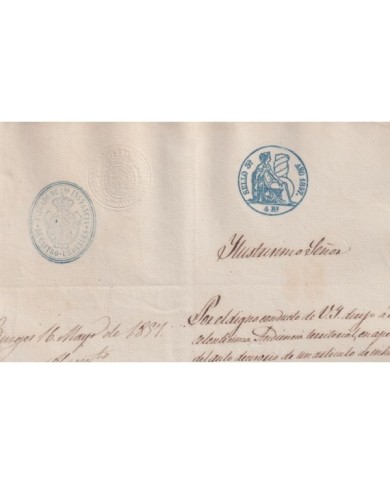 1857-PS-2 ESPAÑA SPAIN REVENUE SEALLED PAPER PAPEL SELLADO 1857 SELLO 3ro.