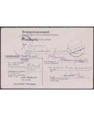 F-EX47810 GERMANY 1944 WWII POW KRIEGSGEFANGENENPOST TO FRANCE.