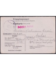 F-EX47812 GERMANY 1943 WWII POW STALAG VA KRIEGSGEFANGENENPOST TO FRANCE.