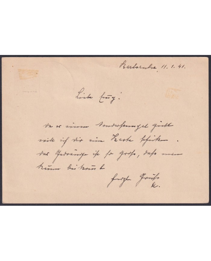 F-EX47841 GERMANY 1941 FELDPOST SOLDIER POSTAL STATINERY FDC STAMP DAY.