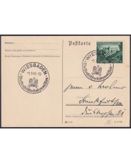 F-EX47842 GERMANY 1940 WEISBADEN BIRD EAGE SPECIAL CANCEL HOUSE CARD.