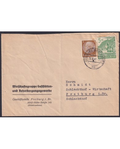 F-EX47844 GERMANY 1942 FREIBURG COVER CASTE.