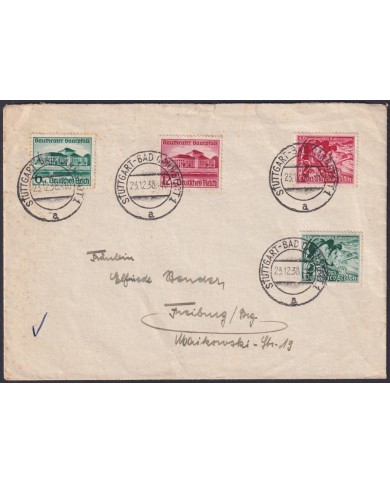F-EX47845 GERMANY 1938 STUTTGART-BAD GAUTHEATER SAAR & SUDETELAND.