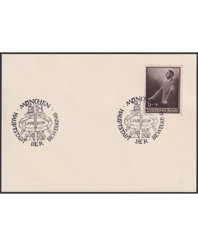 F-EX47849 GERMANY 1939 LABOR DAY HITLER SPEAKING MUNICH SPECIAL CANCEL HITLER.