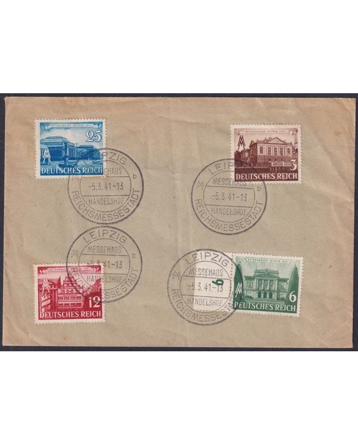 F-EX47850 GERMANY 1941 LEIPZIG FAIR COMPLETE SET CANCEL COVER.