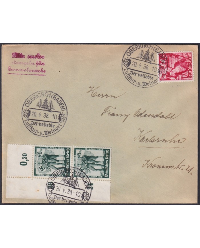 F-EX47852 GERMANY 1938 5th ANNIV LEADERSHIP AUSTRIA OCCUPATION.