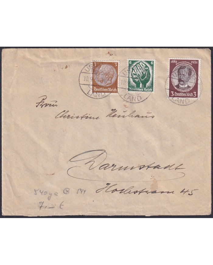 F-EX47860 GERMANY 1930 COLONIAL GOVERNOR & SAAR COVER.