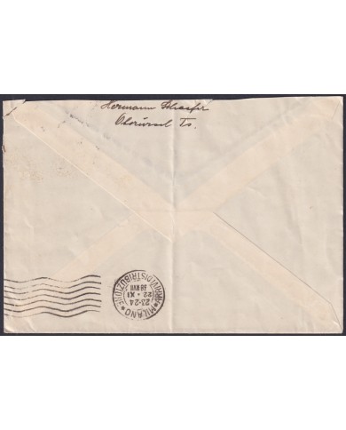 F-EX47861 GERMANY 1938 25c BUILDING TAUNUS COVER TO MAILAND ITALY.