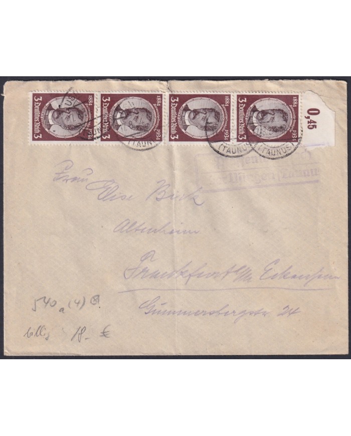 F-EX47867 GERMANY 1934 COLONIAL GOVERNOR COVER.