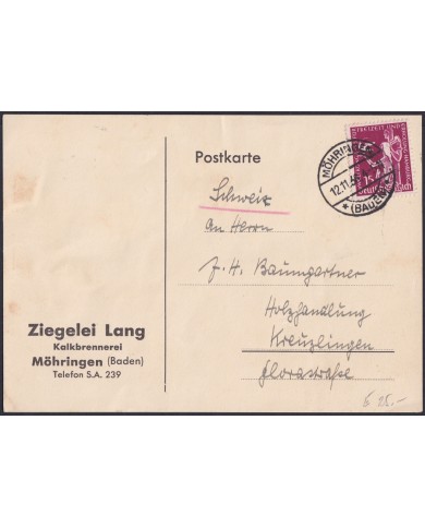 F-EX47871 GERMANY 1935 MOHRINGEN BADEN COVER.