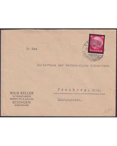 F-EX47872 GERMANY 1935 BISINGEN HINDENBOURG COVER.