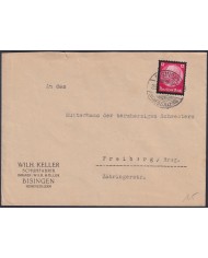 F-EX47872 GERMANY 1935 BISINGEN HINDENBOURG COVER.