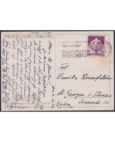 F-EX47873 GERMANY 1942 POSTCARD WITH ADVERTISING SA EMBLEM.