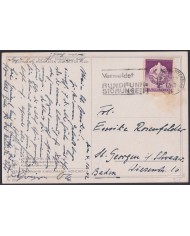 F-EX47873 GERMANY 1942 POSTCARD WITH ADVERTISING SA EMBLEM.