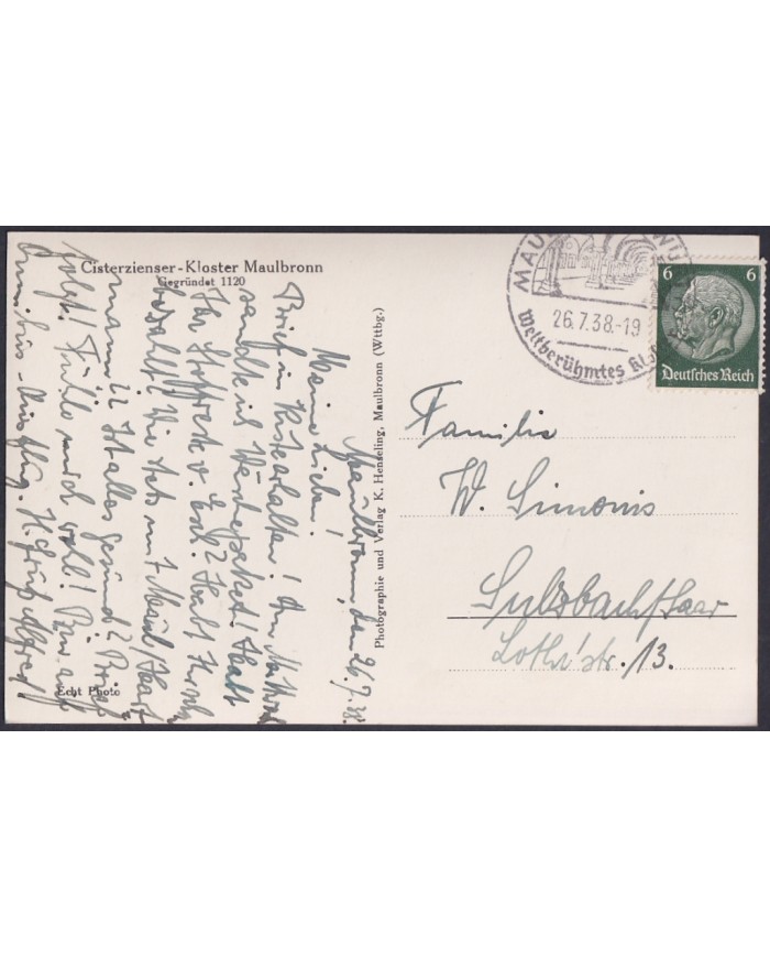 F-EX47890 GERMANY 1938 POSTCARD ARCHITECTURE SPECIAL CANCEL.