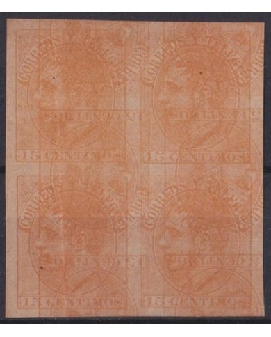 F-EX42253 ESPAÑA ALFONSO XII MACULATURA PROOF BLOCK 4.