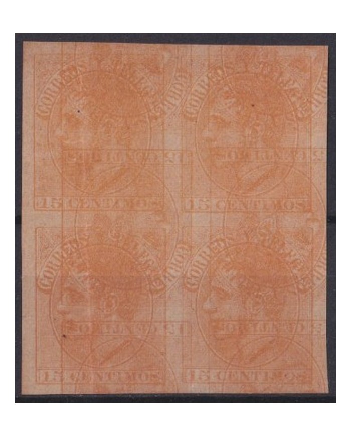 F-EX42253 ESPAÑA ALFONSO XII MACULATURA PROOF BLOCK 4.